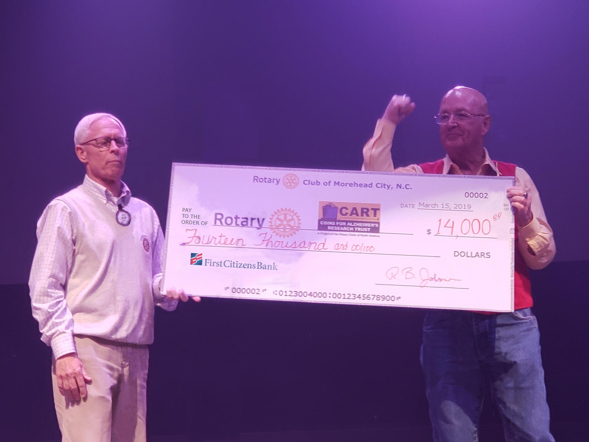 Rotary Club of Morehead City (NC) Raises $14,000 for The CART Fund