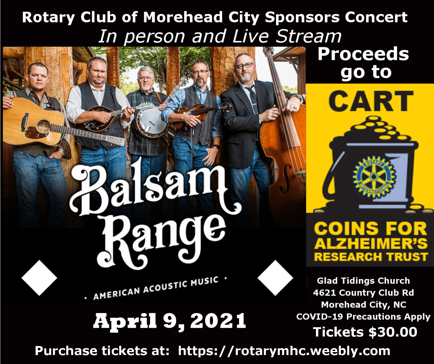 Morehead City (NC) Rotary Sponsors Balsam Range Concert for CART